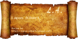 Lapos Albert névjegykártya