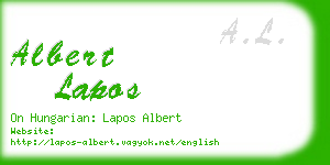 albert lapos business card